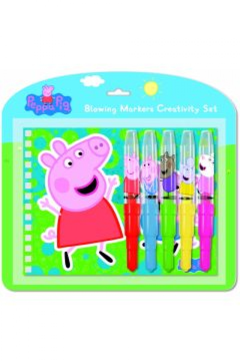 JM DMUCHANE MARKERY PEPPA ZESTAW 5 SZT. + NOTES, Zestawy kreatywne, Art. kreatywne