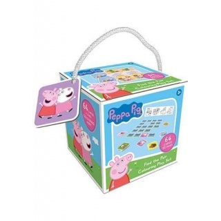 JM GRA MEMORY + KOLOROWANKA PEPPA PIG 64 K, Domino i memos, Gry