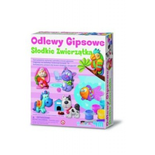 4M ODLEWY GIPSOWE 3D- SŁODKIE ZWIERZAKI, Zestawy kreatywne, Art. kreatywne