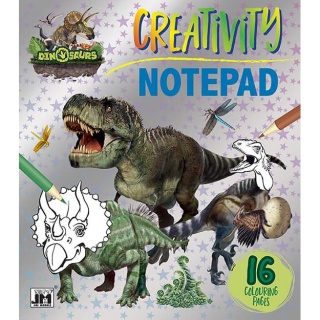 JM CREATIVITY NOTEPAD DINOSAURUS, Kolorowanki, Książeczki