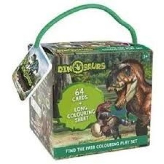 JM GRA MEMORY + KOLOROWANKA DINO 64 K, Domino i memos, Gry