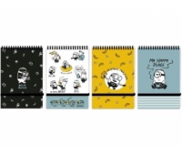 KOŁONOTES A6/96K KRATKA NA GUMKĘ MINIONKI, Kołonotatniki, Zeszyty i bloki