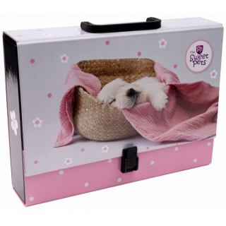 TECZKA Z RĄCZKĄ WALIZECZKA THE SWEET PETS PIES, Teczki przestrzenne, Organizacja dokumentów