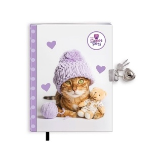 PAMIĘTNIK Z ZAKŁ.I KŁÓDKĄ THE SWEET PETS KOT, Pamiętniki, Zeszyty i bloki