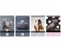 KOŁONOTES A6/96K KRATKA NA GUMKĘ THE SWEET PETS, Kołonotatniki, Zeszyty i bloki