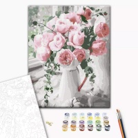 Paint by numbers BRUSHME, 40x50 cm, bouquet of delicate roses, 1 pcs.