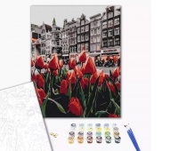 Malowanie po numerach BRUSHME, 40x50 cm, tulipany Amsterdamu, 1 szt., Produkty kreatywne, Artykuły szkolne