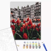 Malowanie po numerach BRUSHME, 40x50 cm, tulipany Amsterdamu, 1 szt., Produkty kreatywne, Artykuły szkolne