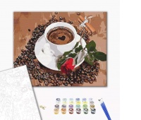 Paint by numbers BRUSHME, 40x50 cm, coffee with a touch of romance, 1 pcs.