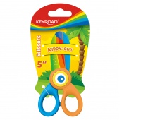 School scissors KEYROAD, 5", Kiddy-cut, plastic, blister, mix colors