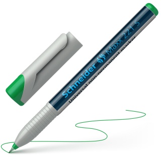 Marker uniwersalny SCHNEIDER Maxx 221 S, 0,4mm, zielony, Markery, Artykuły do pisania i korygowania