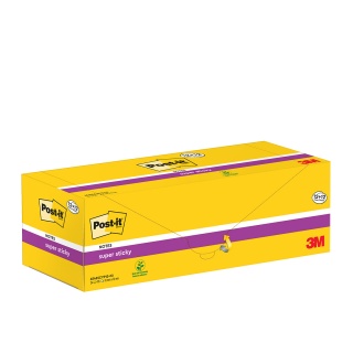 Karteczki samoprzylepne POST-IT Super Sticky, 76x76mm, 24x90 kart., kanarkowy żółty, Bloczki samoprzylepne, Papier i etykiety