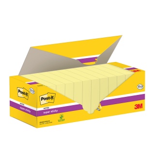 Karteczki samoprzylepne POST-IT Super Sticky, 76x76mm, 24x90 kart., kanarkowy żółty, Bloczki samoprzylepne, Papier i etykiety