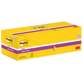 Karteczki samoprzylepne POST-IT Super Sticky, 76x76mm, 90 kart./bloczek, 12 + 12 bloczk&oacute;w GRATIS, kanarkowo ż&oacute;łte, Bloczki samoprzylepne, Papier i etykiety