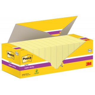 Karteczki samoprzylepne POST-IT Super Sticky, 76x76mm, 90 kart./bloczek, 12 + 12 bloczk&oacute;w GRATIS, kanarkowo ż&oacute;łte, Bloczki samoprzylepne, Papier i etykiety