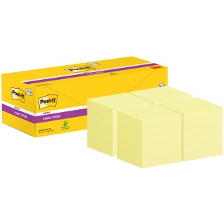 Karteczki samoprzylepne POST-IT Super Sticky, 76x76mm, 90 kart./bloczek, 12 + 12 bloczk&oacute;w GRATIS, kanarkowo ż&oacute;łte, Bloczki samoprzylepne, Papier i etykiety
