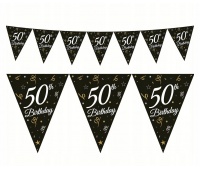 GIRLANDA PAPIER.BEAUTY&CHARM Z FLAGAMI "50" 270CM., Bannery, girlandy, Art. na okazje i przyjęcia