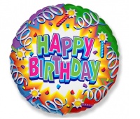 BALON FOLIOWY 18" FX "HAPPY BIRTHDAY", Balony, Art. na okazje i przyjęcia