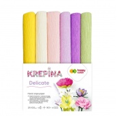 KREPINA MARSZCZONA 25x100cm.MIX DELICATE 6kol.HC, Bibuła, krepina, Plastyka