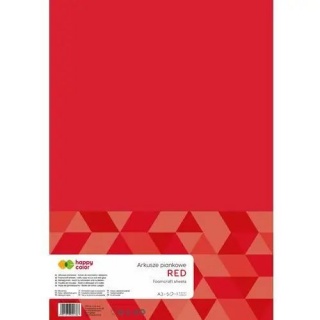 ARKUSZE PIANKOWE A3 5ark.CZERWONE HAPPY COLOR, Papiery kreatywne, Papier
