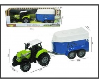 TRAKTOR Z PRZYCZEPA DLA KONI 23;5CM SW.DZW.550-3P, Pojazdy, Zabawki