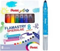 FLAMASTRY SPIERALNE 8-KOL.PENTEL, Flamastry, Plastyka