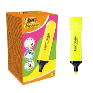 ZAKREŚLACZ HIGHLIGHTER FLAT ŻÓŁTY NEON, Zakreślacze, Art. do pisania i korygowania