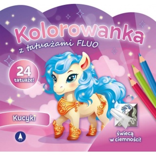 FLUO - KUCYKI, Kolorowanki, Książeczki