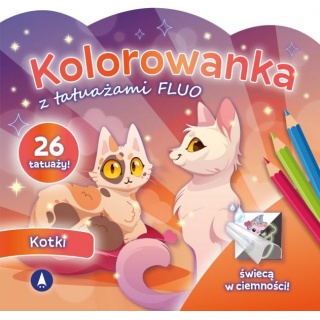 FLUO - KOTKI, Kolorowanki, Książeczki