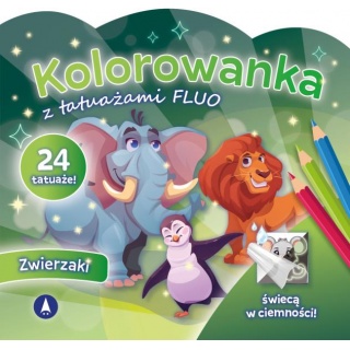 FLUO - ZWIERZAKI, Kolorowanki, Książeczki