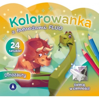 FLUO - DINOZAURY, Kolorowanki, Książeczki