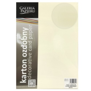 KARTON OZD. A4 220gr.RYPS KREMOWY 20ark., Brystole, kartony, Papier