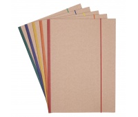 Folder with elastic band OFFICE PRODUCTS Eco Kraft, cardboard, A4, 300 gsm, 3-flaps, color mix