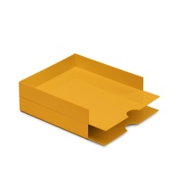 Set of containers MOXOM Modular Letter Tray, 320x260x60mm, 2 pcs, yellow