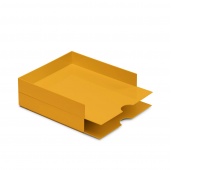 Zestaw pojemników MOXOM Modular Letter Tray, 320x260x60mm, 2 szt., żółty, Pudła, Wyposażenie biura