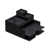 Set of containers MOXOM Modular Desk Set, 320x260x60mm, 6 pcs, black