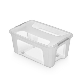 Pojemnik MOXOM PrimeStore, z kółkami, 580x390x275mm, 43l, transparentny, Pudła, Wyposażenie biura