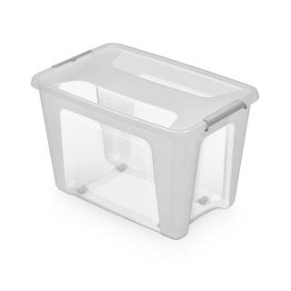 Pojemnik MOXOM PrimeStore, z kółkami, 580x390x390mm, 56l, transparentny, Pudła, Wyposażenie biura