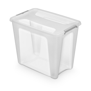 Pojemnik MOXOM PrimeStore, 580x390x480mm, 73l, transparentny, Pudła, Wyposażenie biura