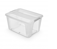 Container MOXOM PrimeStore, with wheels, 800x600x430mm, 140l, transparent