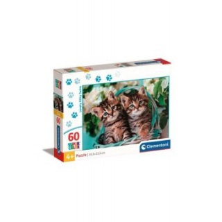 PUZZLE 60 EL. LOVELY KITTY TWINS, 60 elementów, Puzzle