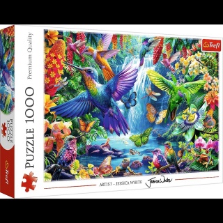 Puzzle 1000 - Kolibry w tropikach !!, 1000 elementów, Puzzle