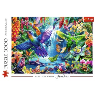 Puzzle 1000 - Kolibry w tropikach !!, 1000 element&oacute;w, Puzzle
