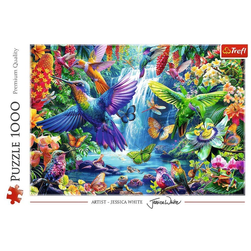 Puzzle 1000 - Kolibry w tropikach !!, 1000 element&oacute;w, Puzzle