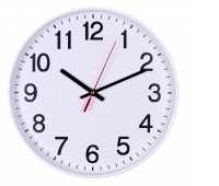 Wall clock DONAU, plastic, 30cm, white