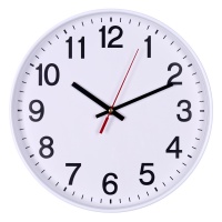 Zegar ścienny DONAU, plastikowy, 30cm, biały, Zegary, Wyposażenie biura