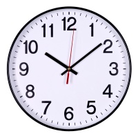 Zegar ścienny DONAU, plastikowy, 30cm, czarny, Zegary, Wyposażenie biura