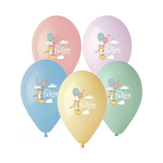 BALONY PREMIUM HEL HAPPY BIRTHDAY LISEK 13" 5szt., Balony, Art. na okazje i przyjęcia