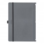 Foldable clipboard SAX, PP, A5/A4, with met. clip, with a rubber band and pen holder, gray