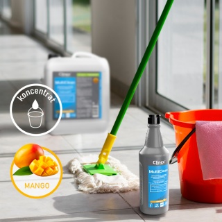 Uniwersalny środek CLINEX Multi Clean, do mycia powierzchni wodoodpornych, Mango, 1l, Środki czyszczące, Artykuły higieniczne i dozowniki